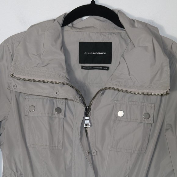 Club Monaco Gray Utility Lightweight Zip Up Jacket Size Medium - Picture 2 of 8